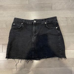 Topshop dark wash denim skirt